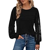 BTFBM Women's Long Sleeve Shirts Dressy Lace Fall Tops 2026 Trendy Business Casual T-Shirts Cute Work Outfits Blouses