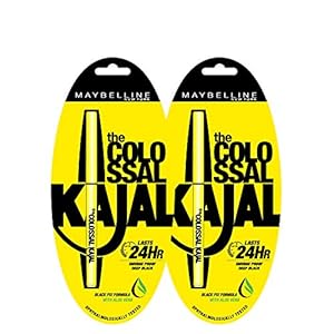 Maybelline New York Kajal – Twin Pack, 0,35g + 0.35g, Intense Colour, Waterproof, Long lasting 24Hrs Stay, Colossal…