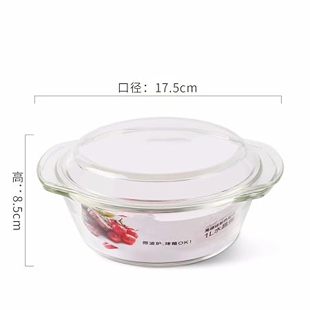Tazón de vidrio resistente al calor con tapa tazón ...