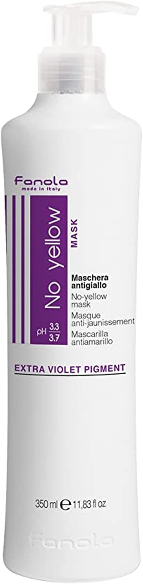 Fanola No Yellow Mask 350ml Anti-Yellow Blonde Hair Neutralizer Pre-Lightened