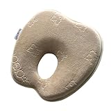 Mittagong Infant Headrest Prevent Flat Round Memory Foam Baby Pillow,Coffee