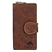 RUSTIC TOWN Genuine Leather Bifold Clutch Wallet - Card Pockets for Billfold, Cash, Coin Gift for Ladies Women