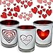Heart and Love Candles - Set of 3 Silver Metallic Votive Candle Holders - 3 White Flameless Tealights Included-Love Hearts- Valentine's Day Decor- Valentine Gift