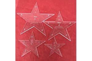 ANBCOLLECTIBLES 4pc. Set of Star Acrylic Quilting Templates 1",2",3",4"
