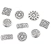 Souarts 30pcs Vintage Buttons Silver Color Round Shape Pattern Engraved Metal Buttons (Silver, Mixed 50pcs)