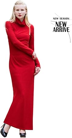 amazon vestito rosso lungo