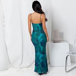 ABINGOO Women Vintage Spaghetti Strap Maxi Dress