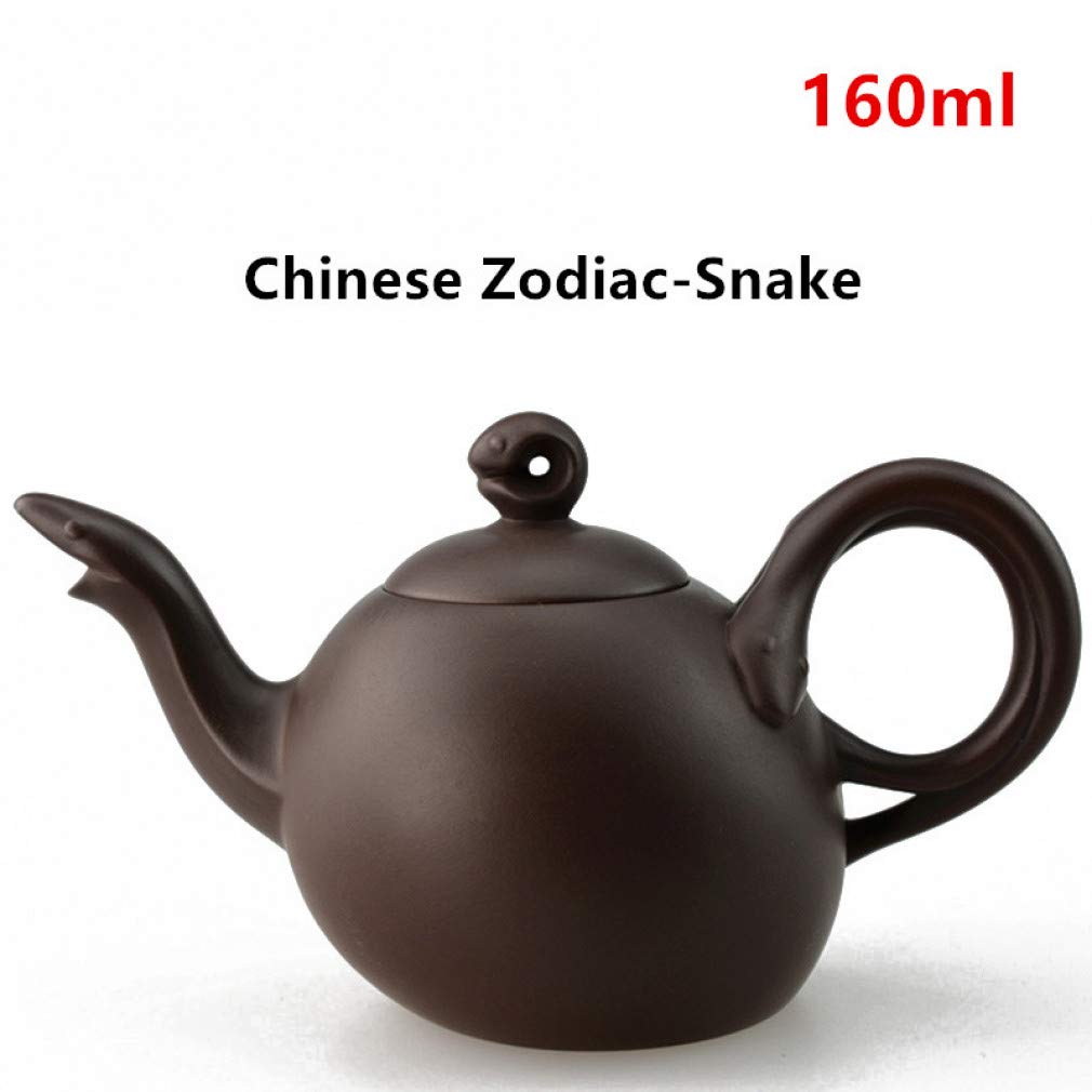 Teekannen CUPWENH Lila Ton Teekanne Chinesisches Sternzeichen Keramik