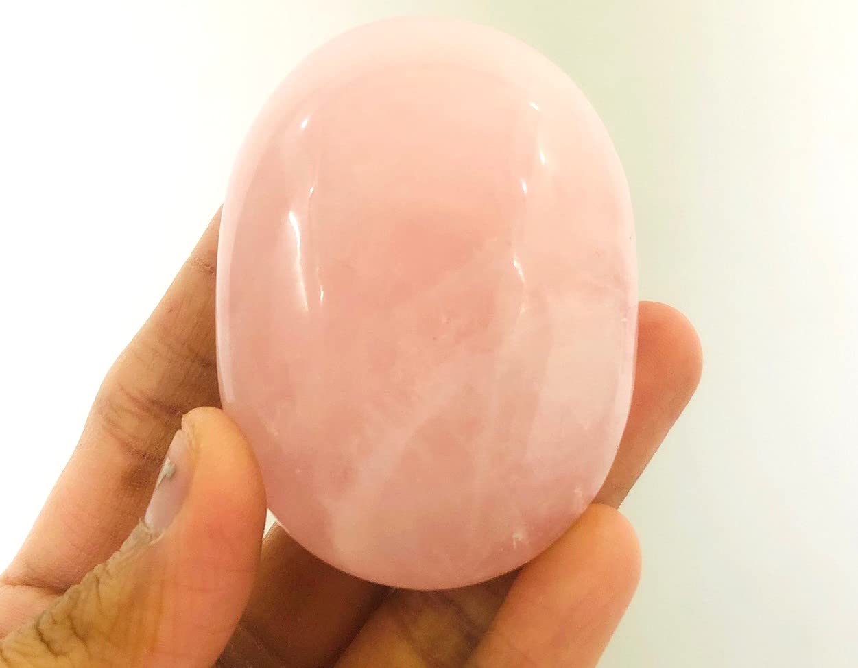 crystalmiracle Rose Quartz Palm Stone Pocket Gemstone Crystal Healing Feng Shui Wellness Love Peace Positive Energy