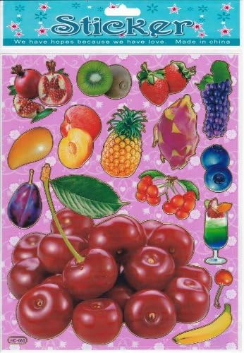 Fruit Fruit Cherry Pineapple Kiwi Sticker 15, 1 Blade 250 mm x 200 mm Craft Party