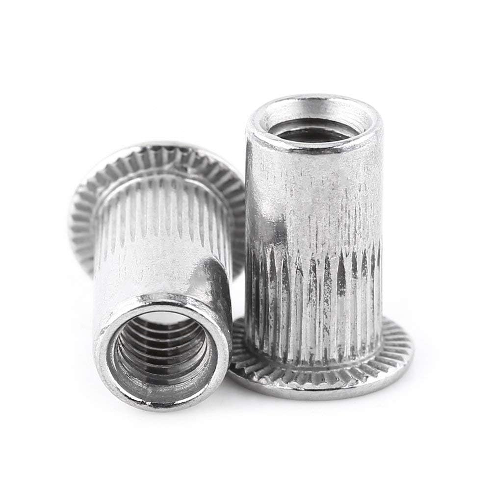Stainless Steel Rivet Nut M3-M8 Flat Head Threaded Blind Rivet Nut Insert Nutsert Screw with Strong Fastener Function
