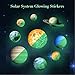 Homics 9pcs Glow in The Dark Planets Wall Decals Peel and Stick Solar System Wall Stickers Luminous DIY Nursery Wall Decor for Kids
