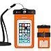 DBPOWER 5825750 Universal Waterproof Case with Armband and Compass for Phones upto 6-Inch - Orange