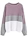 Milumia Women's Drop Shoulder Color Block Textured Jumper Casual Sweater (Medium, Purple)