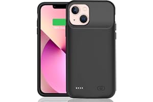 KCKEM Battery Case for iPhone 13, Upgraded 7000mAh Ultra-Slim Rechargeable Portable Protective Charging Case Extended Battery Pack Compatible with iPhone 13 (6.1 inch) Charger Case Support Carplay (Black)