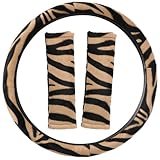 OxGord Zebra Steering Wheel Cover, Brown & Black