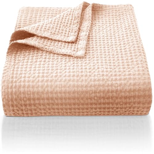CHUFFED 100% Baumwolle Decke 150 x 200 cm, Weiche und Atmungsaktive Tagesdecke, Waffelmuster Leichte Decke als Sofadecke Couchdecke, Weich Kuschelige 