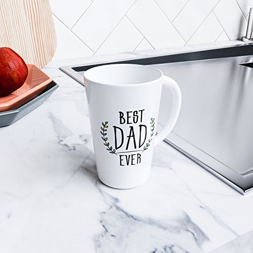 image for Comfify BEST DAD EVER - Funny Quote 16 oz. Novelty Ceramic Mug - Large