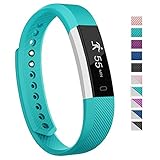 Fitness Tracker,007plus D115 Concise Style Point Touch Activity Tracker (Teal/silver)