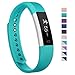 Fitness Tracker,007plus D115 Concise Style Point Touch Activity Tracker (Teal/silver)