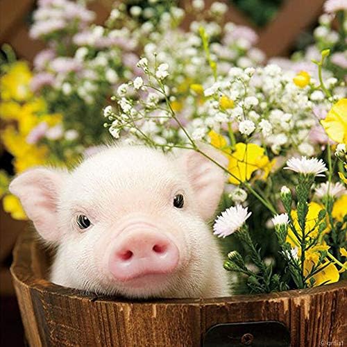 DIY 5D Animal Little Girl Full Drill Diamond Painting,Jchen(TM) Merry Christmas Home Decor 5D Diamond Embroidery Painting Cross Stitch Crystal Rhinestone Arts Craft Kits (Pink Pig: 30x30CM)