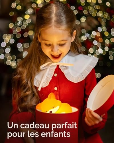 Amaredom Fox Night Light, Cute Fox Lamp, Adjustable Brightness, 20 Min Timer, Ideal for Children's Room - Unique Gift and Adorable Toy [Energy Class A]