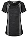 Hibelle Women's Short Sleeve Yoga Running Workout Gym T-Shirt Tops