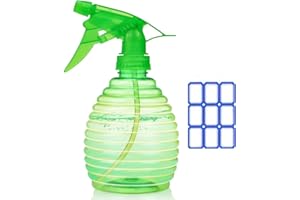 FANSTINOW Green Spray Bottles - 1 Pack/ 16 oz - Mist/Stream, Sturdy, Leak Proof, BPA Free, For Cleaning, Plants, Pet, Vinegar, BBQ, Hair, Cooking - Perfect Size, Easy to Use. With Labels