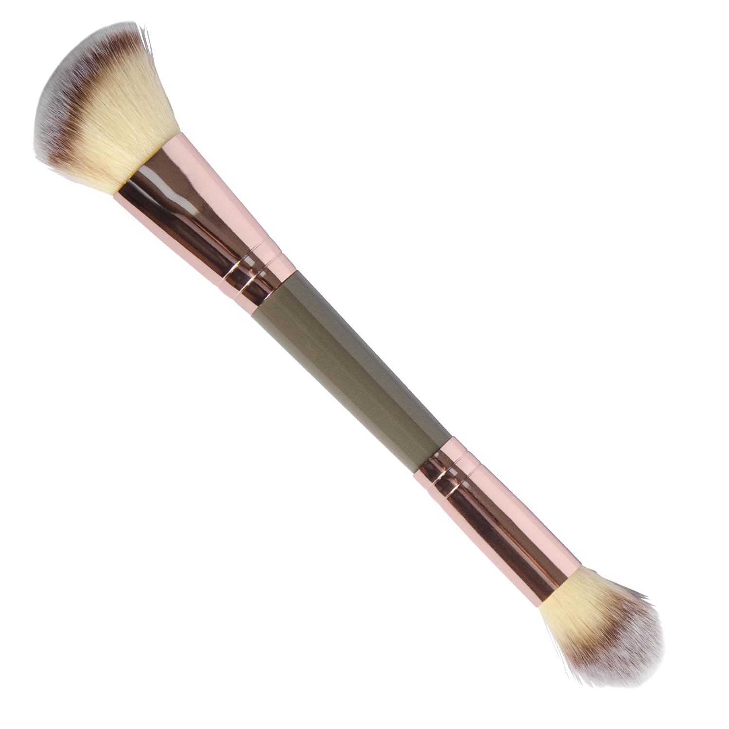 Photo 1 of 1 Pack Dual-Ended Makeup Brushes - Angled & Round Foundation Brushes for Contouring, Blending - Premium Luxe Hair for Cream, Liquid and Powder Application, Any Look (A1-1 * 1)