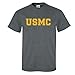 USMC Athletic Gold Adult T-Shirt in Dark Heather - Large