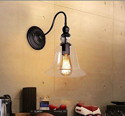 Lightess Clear Glass Sconces Farmhouse Wall Lighting Edison Bell Wall Lamp Shade for Farmhouse Kitchen, CYA100