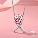 MEGA CREATIVE JEWELRY Breast Cancer Awareness Ribbon Pink Pendant Necklace Crystals from Swarovski