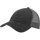 Vintage Cotton Soft Mesh Adjustable Baseball Cap - Charcoal