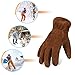 OZERO Work Gloves Winter Insulated Snow Cold Proof Leather Glove Thick Thermal Imitation Lambswool - Extra Grip Flexible Warm for Working in Cold Weather for Men and Women (Brown,X-Large)