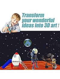 KIRKICAL - Bolígrafo 3D con relleno de filamento PLA y pantalla LED de dibujo inteligente, impresión 3D, para niños y adultos, paquete de 5 colores diferentes