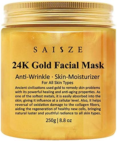 24k Gold Face Mask, Anti-Wrinkle Anti-Fine Lines Anti-Toxin and Face Moisturizer, Facial treatment by SAISZE - 6.8oz