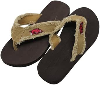 frayed canvas flip flops