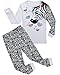 Family Feeling Little Girls Snug-Fit Pajamas Sets 100% Cotton Pjs Clothes Kid Size 4 White/Black
