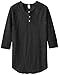 Alternative Men's Raglan 3/4 Sleeve Henley Shirt, True Black, Medium
