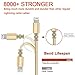 Lightning cable, FEIPUKER 3 PACK (6FT) Nylon Braided Charging Cable Cord Lightning to USB Cable Charger Compatible for IPhone 7/ 7 Plus/6/6s/6 plus/6s plus/ 5c/5s,iPod, iPad, and More (3 PACK Gold)