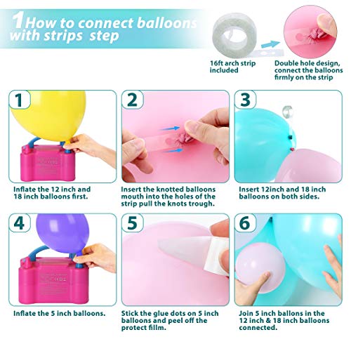 Unicorn balloon garland kit, Leyzan 89pcs Balloon arch kit Unicorn Party Supplies Confetti balloons 18inch 12inch 5inch Yellow Purple Pink Blue Tiffany Latex Balloons Party Decorations for Baby Shower / birthday party / rainbow party