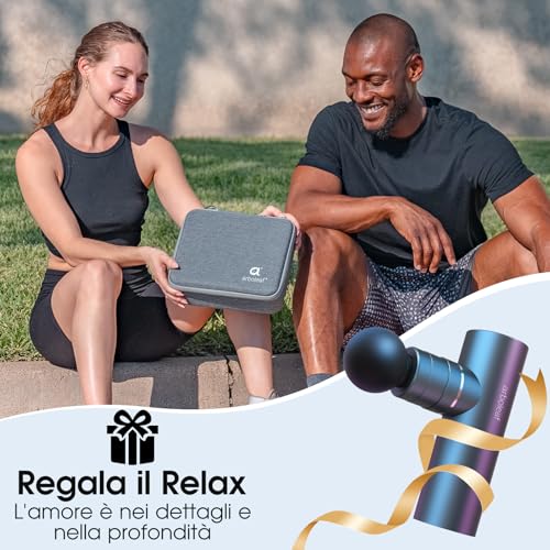 arboleaf Mini Muscle Massage Gun, Massage Gun, Muscle Massager 5 Speeds 4 Silicone Head, 3200rpm Massage Gun Low Noise, Battery 2000 mAhx2 Charging Type-C, Grey