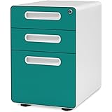 DEVAISE 3-Drawer Mobile File Cabinet with Anti-tilt Mechanism,Legal/Letter Size (Blue)