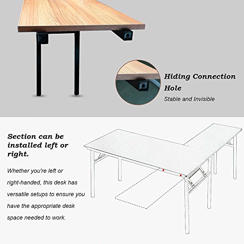 image for DlandHome L-Shaped Folding Computer Desk 55