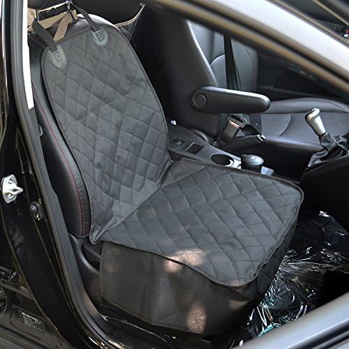 Pet Seat Cover Waterproof Pet Bucket Seat Cover Dog Car Front Seat Cover Single Seat Cover for Dog Pet Seat Protector Non Slip (Black)