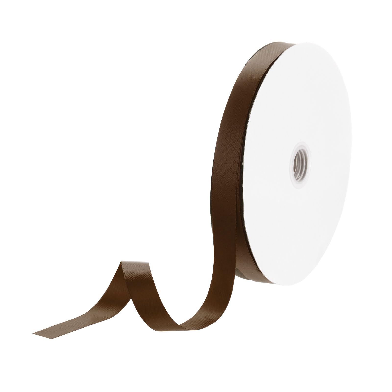 DMiotech 15mm Satin Ribbon 91m/300ft Thin Double Face Fabric Grosgrain Ribbon for Gift Wrapping Floral Hair Flower Bouquet, Light Brown