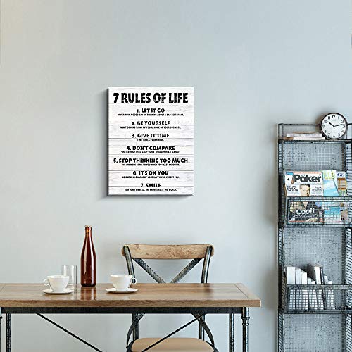 Pigort Motivational Quotes Wall Decor 7 Rules of Life Inspirational