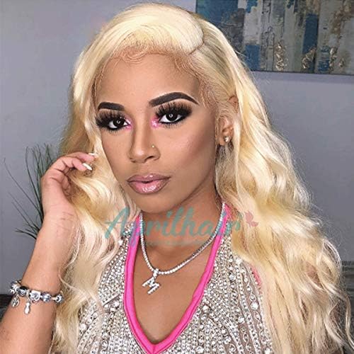 Aprilhair 8A Pre Plucked 13x6 Lace Front Wig #613 Blonde Body Wave Brazilian Virgin Human Hair Glueless Lace Wig for Black Woman Full 150% Density 10inch