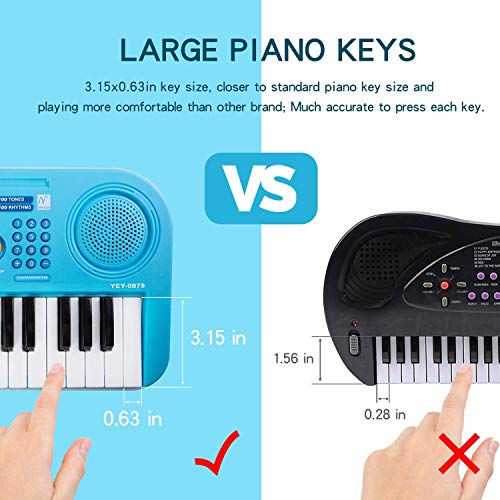 TWFRIC Piano Keyboard for Kids 37 Key Portable Piano Keyboard with LCD