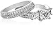 Amazon Collection Sterling Silver Cubic Zirconia Ladies Ring Set, Size 7